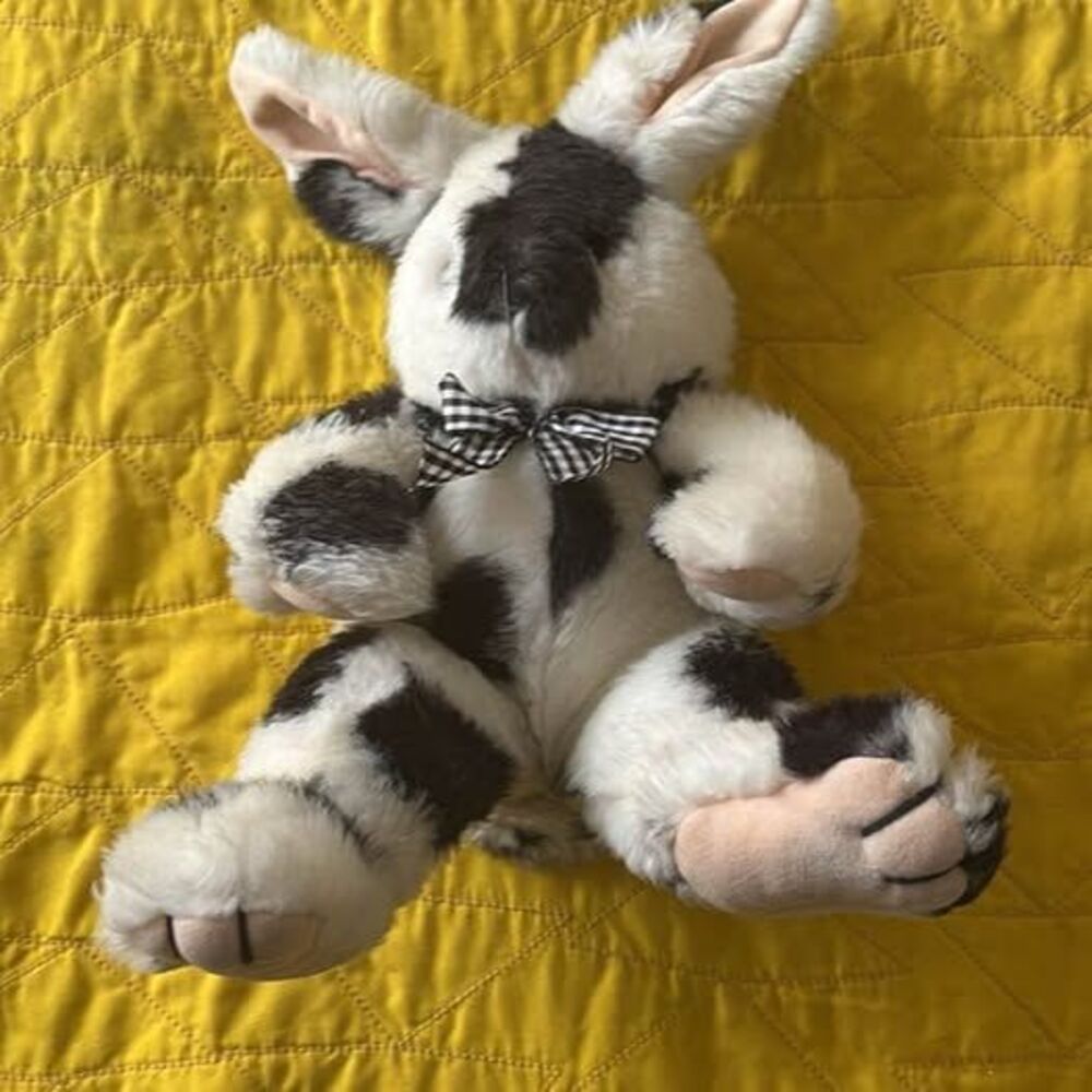 1994 Mary Meyer Black and White Spotted Bunny Plush Cow Print
